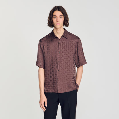 Jacquard Cross Shirt Mc Square Cross loose-fit shirt Chocolate