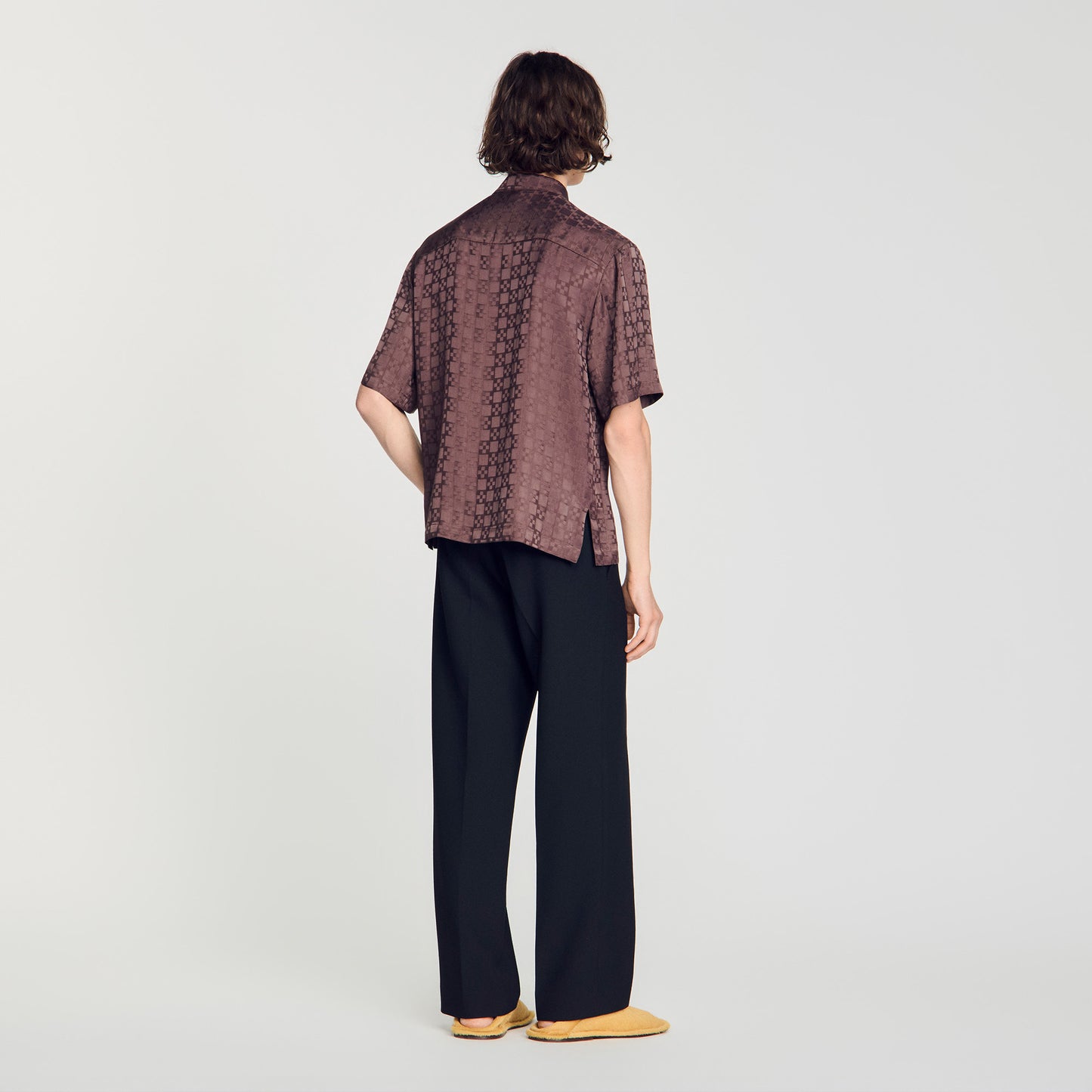 Jacquard Cross Shirt Mc Square Cross loose-fit shirt Chocolate