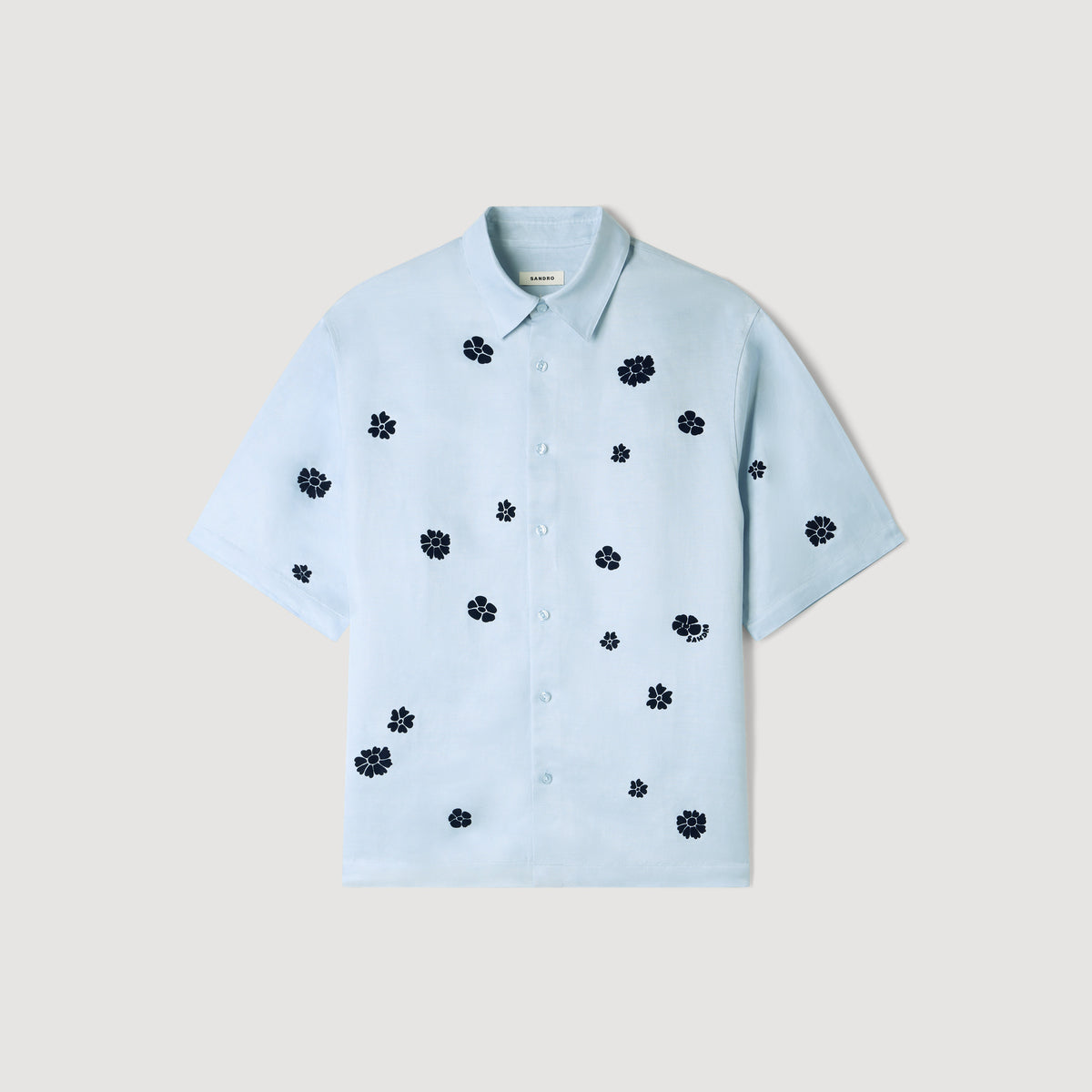Velvet Flowers Mc Loose-Fit Floral Shirt Sky Blue