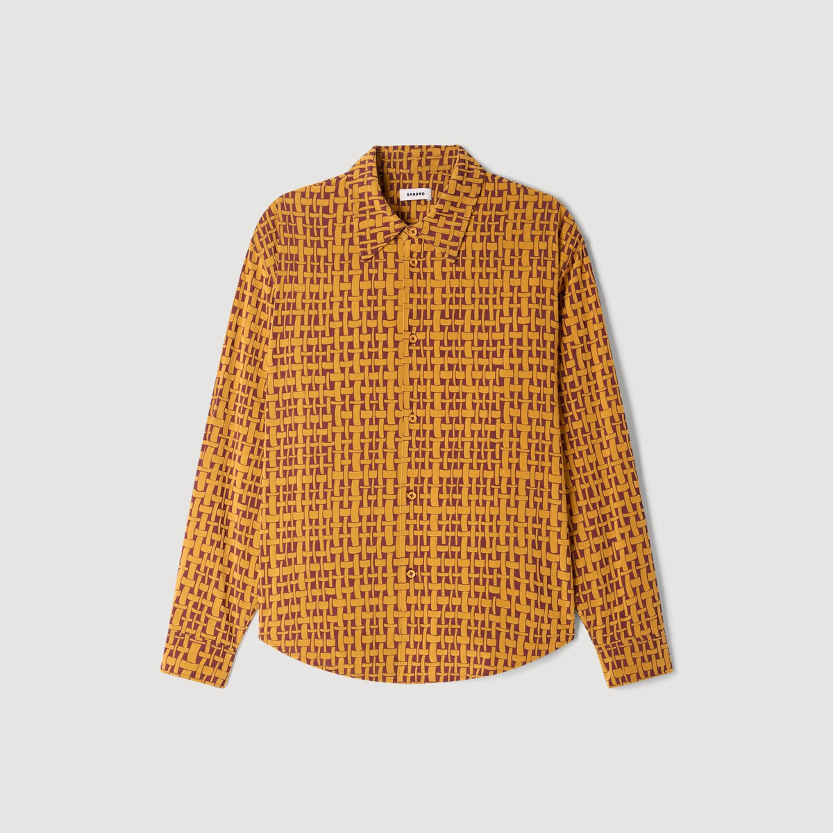 Thread Shirt Shirt with velvet flocking Mustard