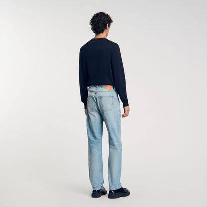 Regular Stonewash And Whiskers Light Blue - Denim