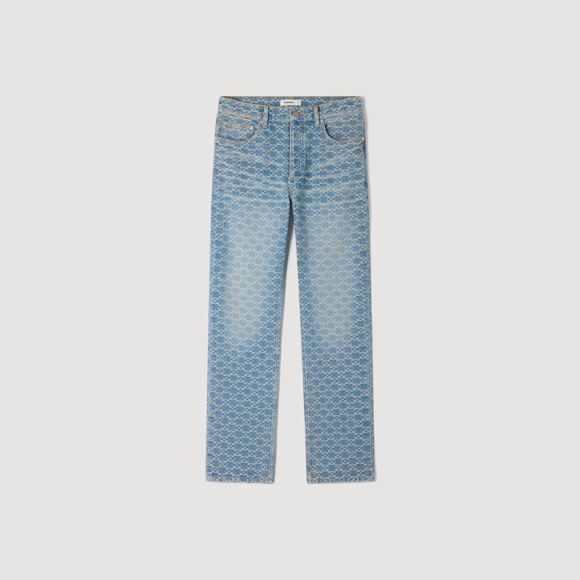 Regular Sanded Cross Regular-Fit Square Cross Jeans SKY BLUE