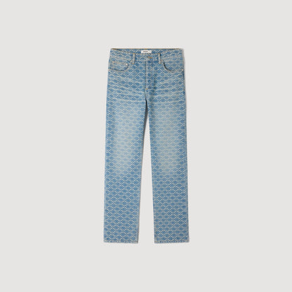 Regular Sanded Cross Regular-Fit Square Cross Jeans SKY BLUE
