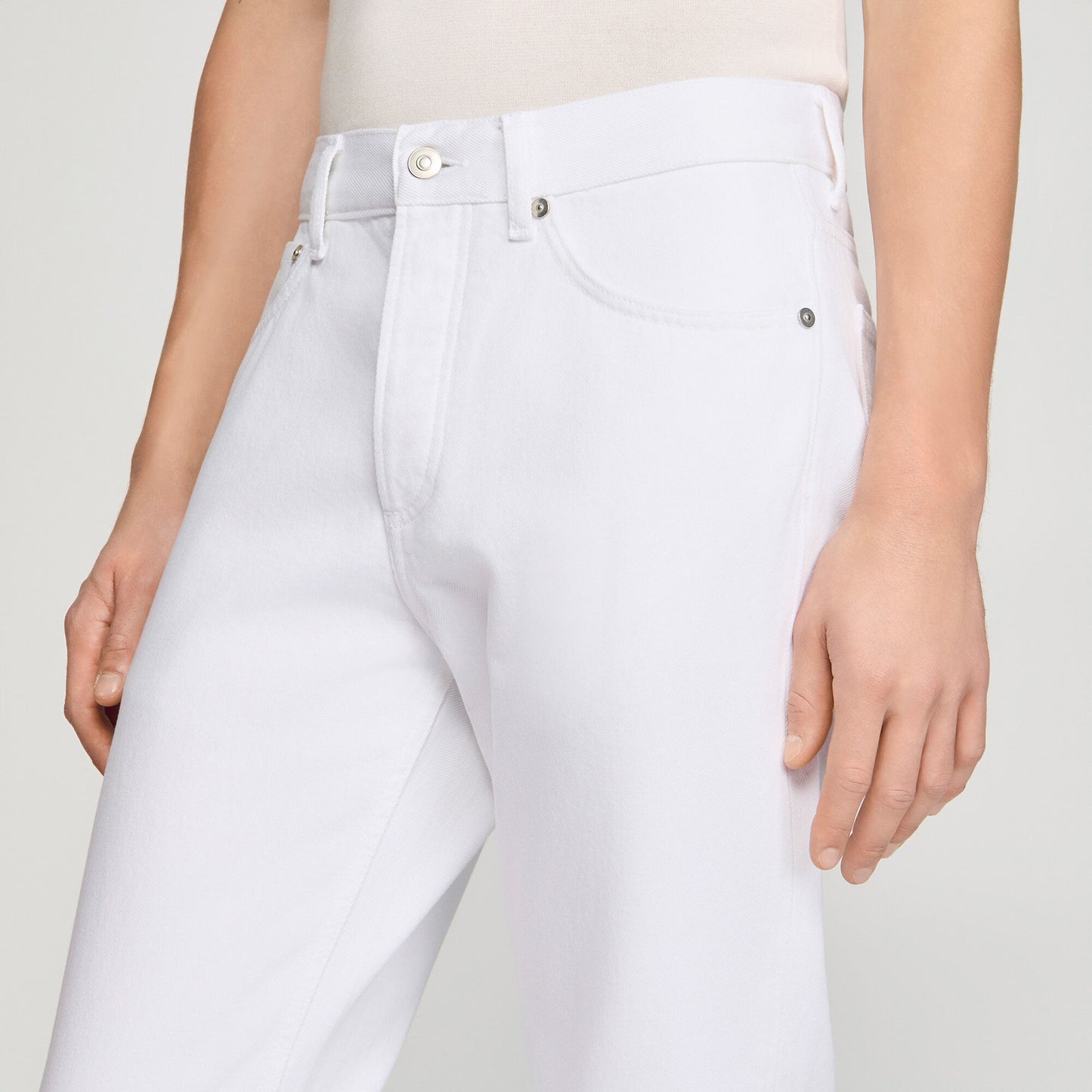 Regular White Regular Raw Jeans White