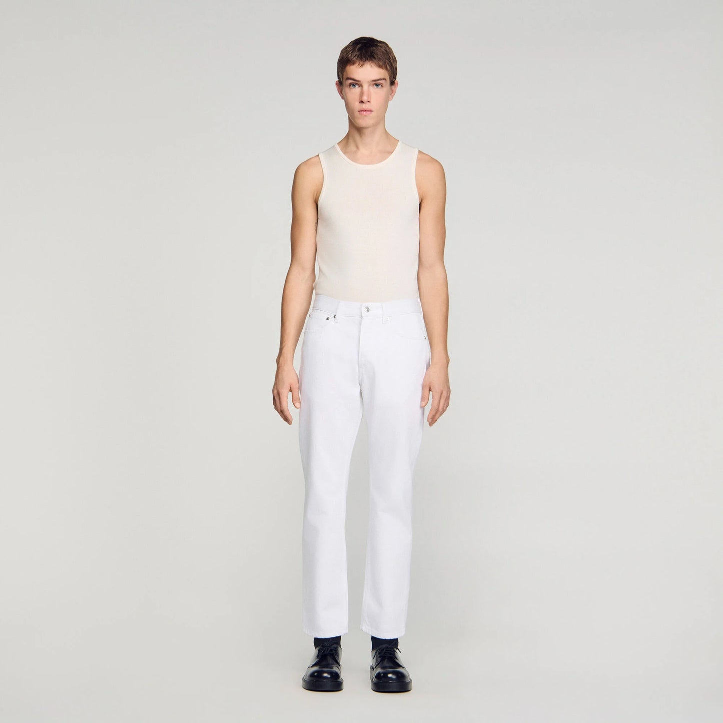Regular White Regular Raw Jeans White