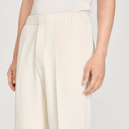 Large Jersey Wide-Leg Trousers Ecru