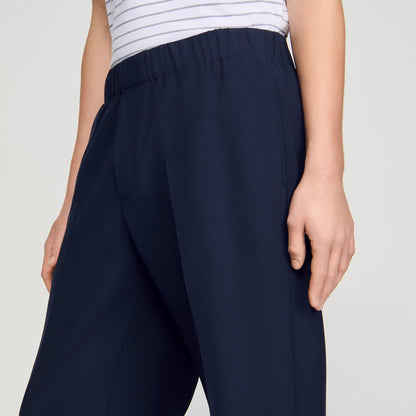 Large Jersey Wide-Leg Trousers Navy Blue