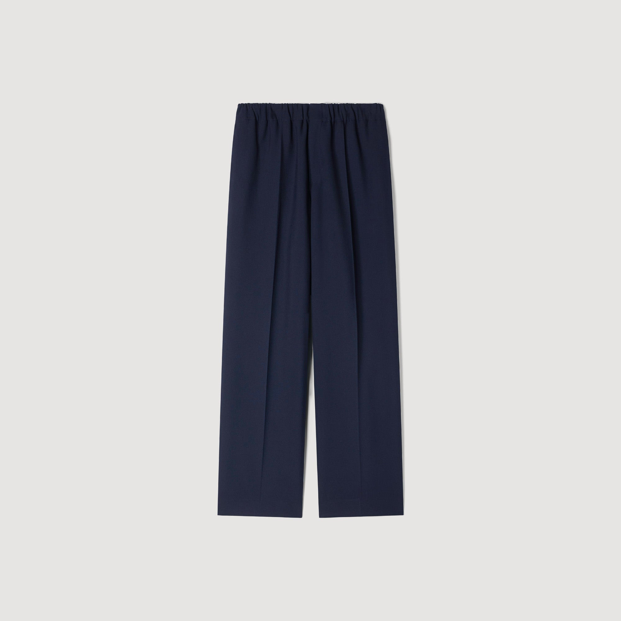 Large Jersey Wide-Leg Trousers Navy Blue
