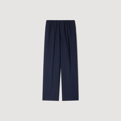 Large Jersey Wide-Leg Trousers Navy Blue