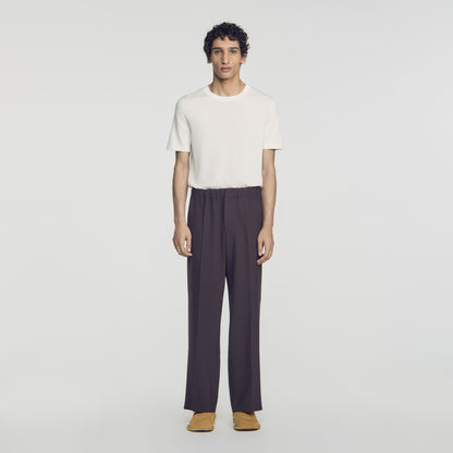 Large Jersey Wide-Leg Trousers Dark Chocolate