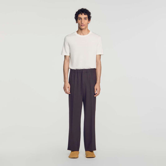 Large Jersey Wide-leg trousers Dark Taupe