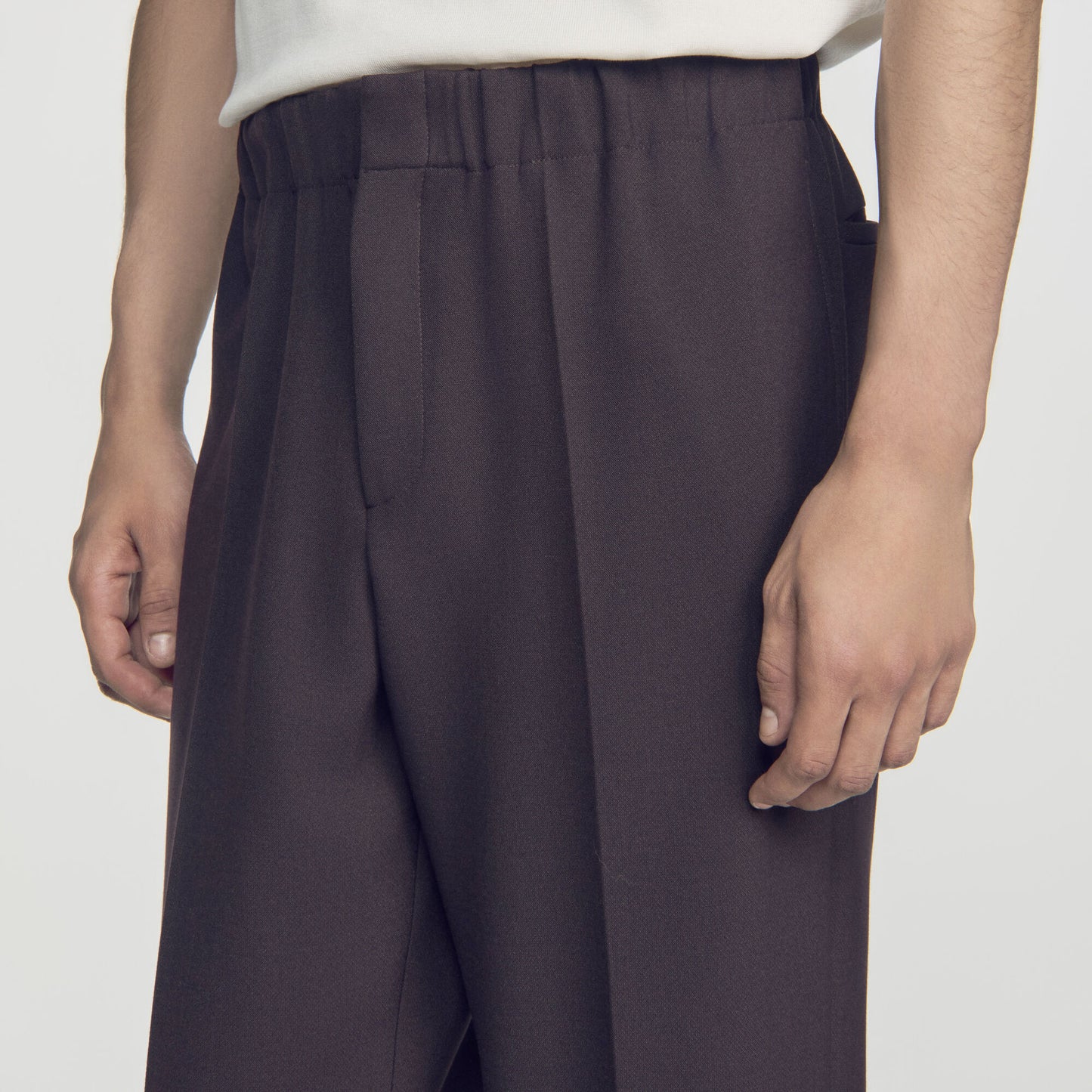 Large Jersey Wide-Leg Trousers Dark Chocolate