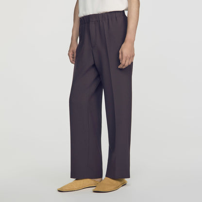 Large Jersey Wide-Leg Trousers Dark Chocolate