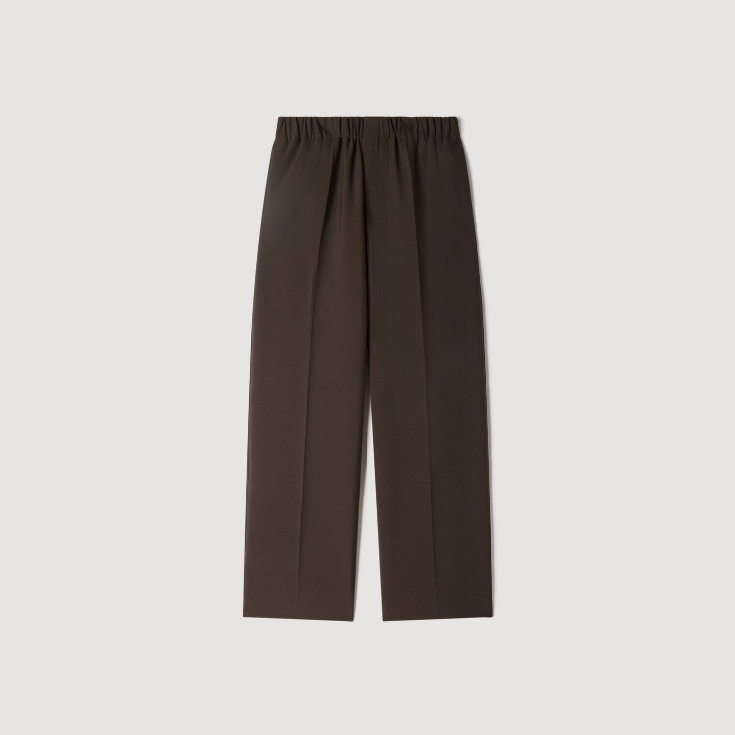 Large Jersey  Straight Leg Trousers Dark Chocolate