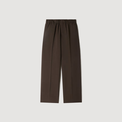 Large Jersey Wide-Leg Trousers Dark Chocolate