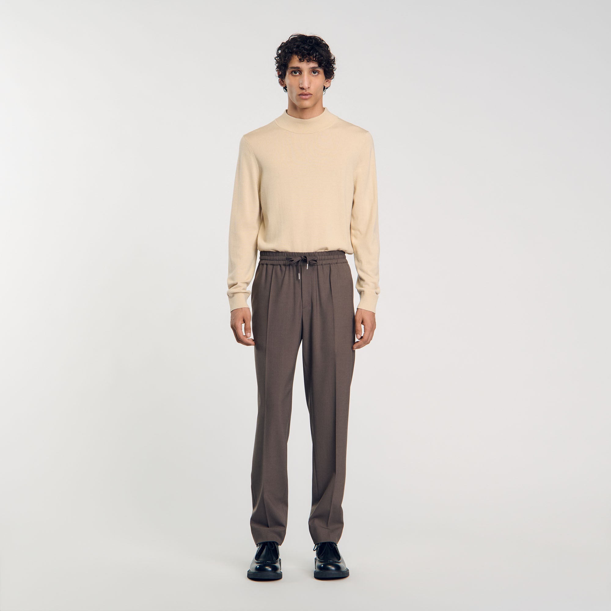 Elasticated Waist Trousers Taupe