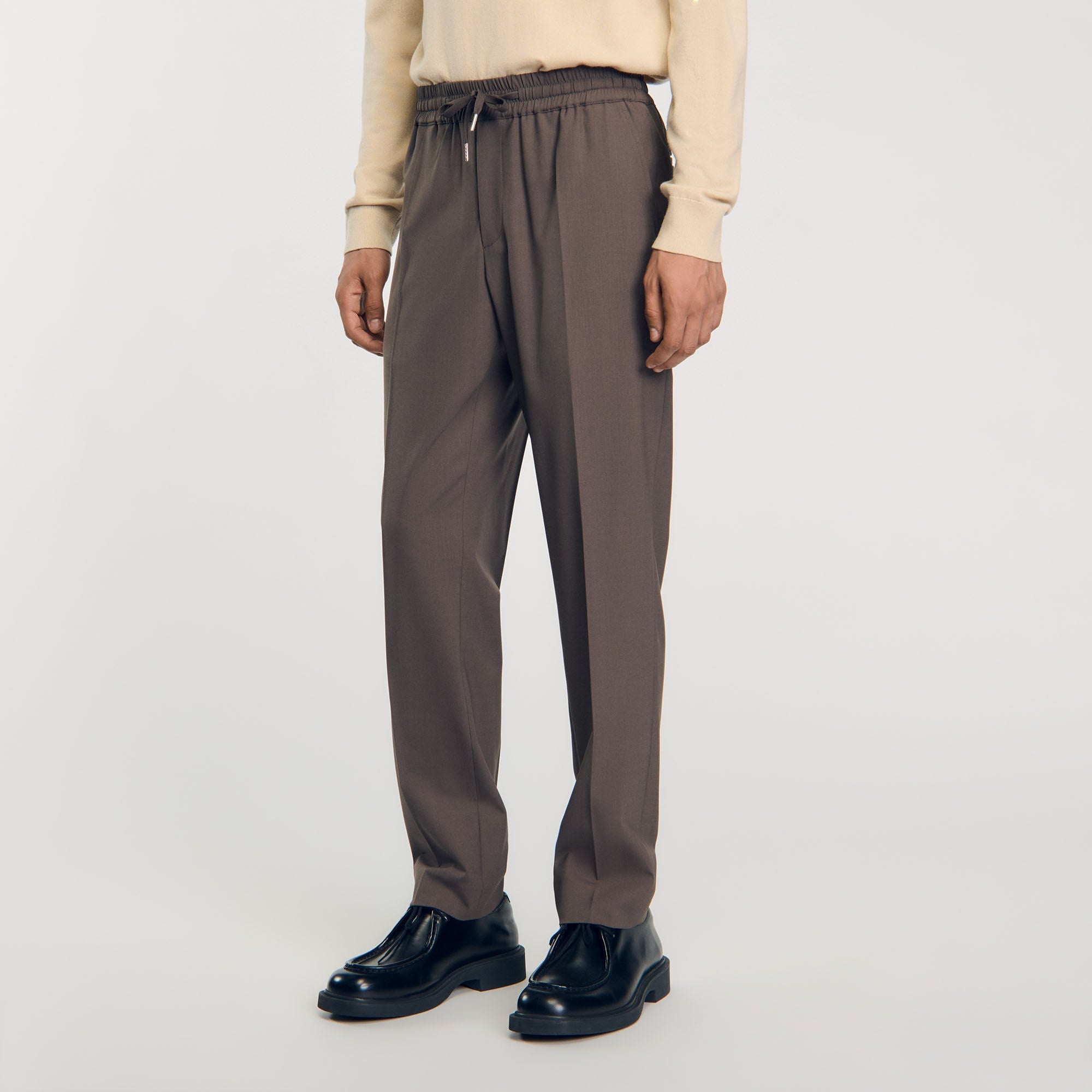 Elasticated Waist Trousers Taupe