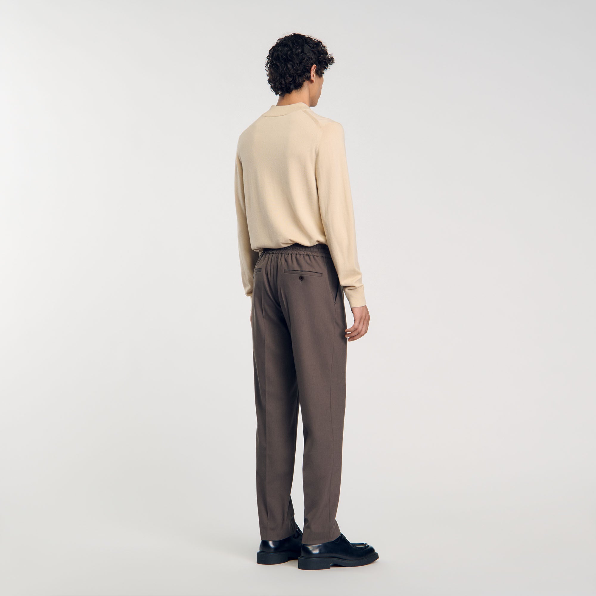 Elasticated Waist Trousers Taupe