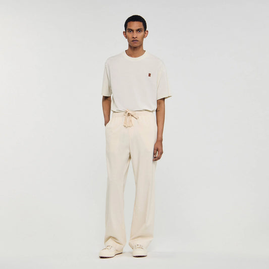 Rope Pant Wide-Leg Elasticated Cotton Trousers Butter Cream