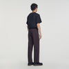 Alpha Cotton Large Wide-Leg Elastic Waist Trousers Chocolate