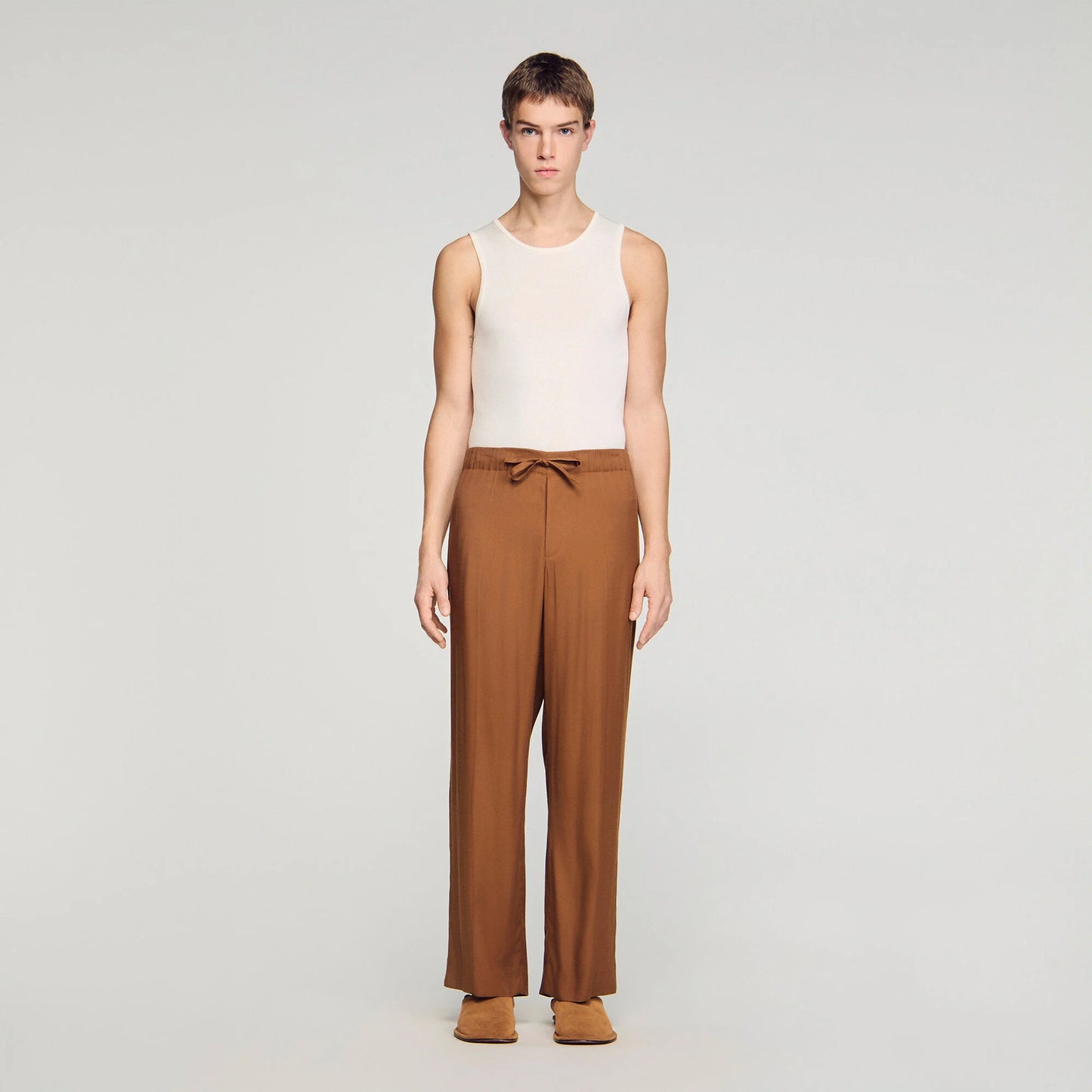 Pyjama Pant Drawstring Flowing Trousers Whisky