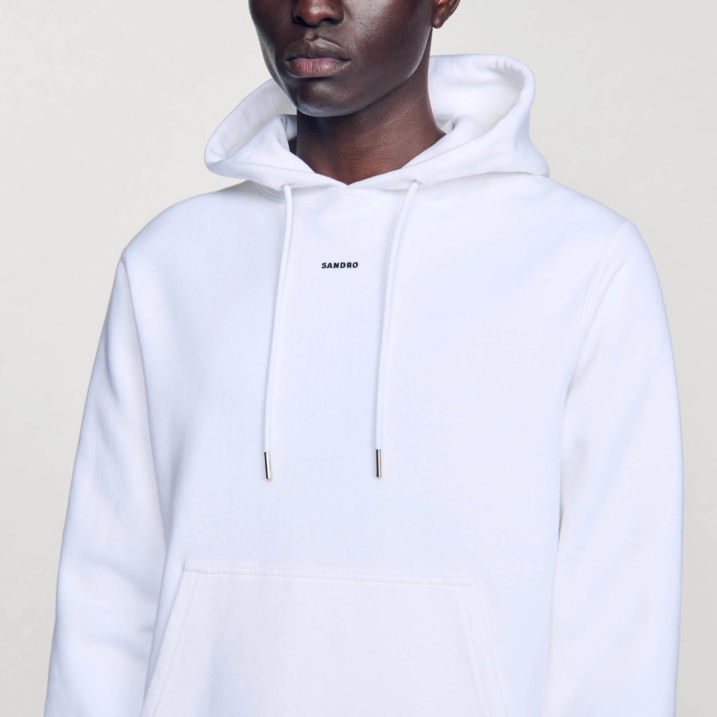 Hoodie Sweatshirt With Logo Embroidery - White white