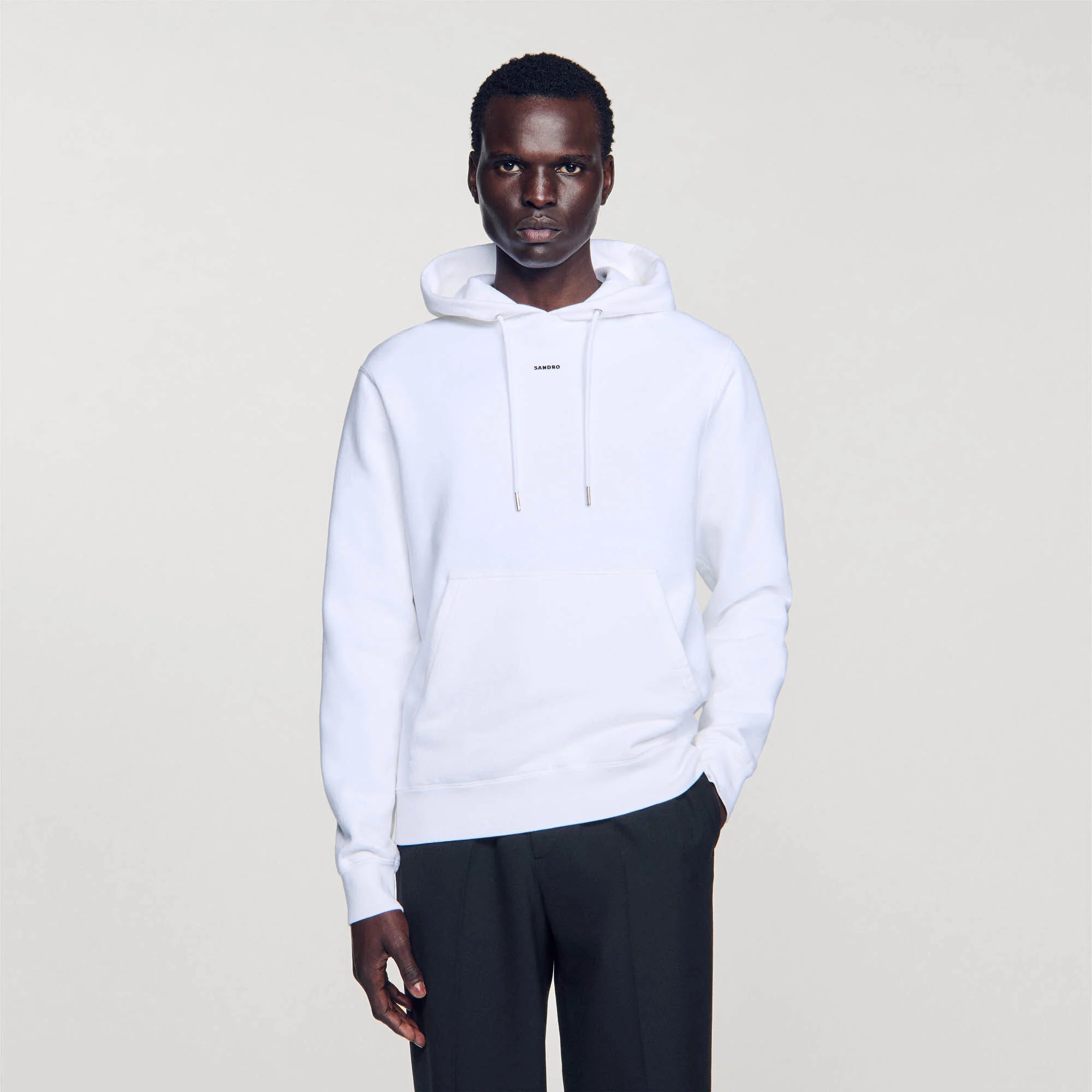 Hoodie Sweatshirt With Logo Embroidery - White white