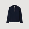 Zip Sweater Wool Jumper With Zip Collar Midnight Blue