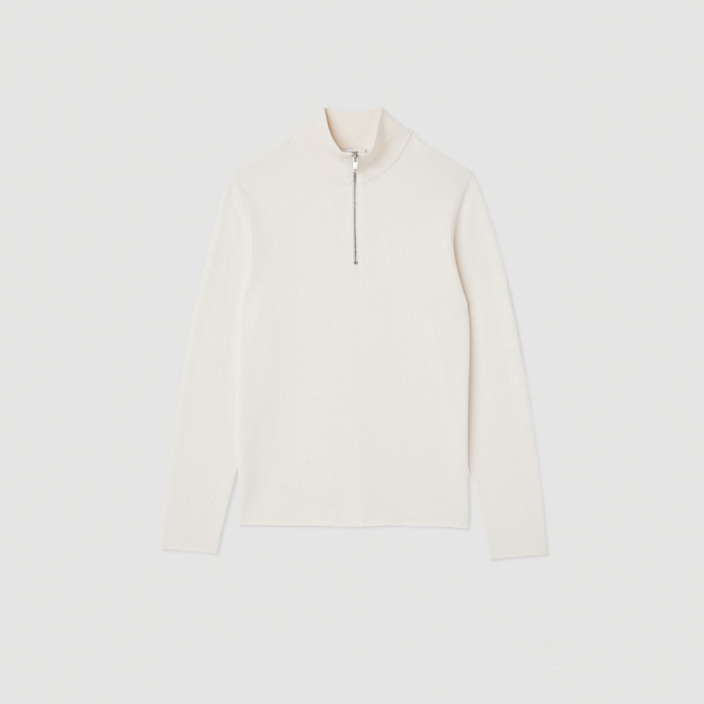 Zip Sweater Wool Jumper With Zip Collar Off White