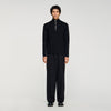 Zip Sweater Wool Sweater With Zipped Collar Carbon Black