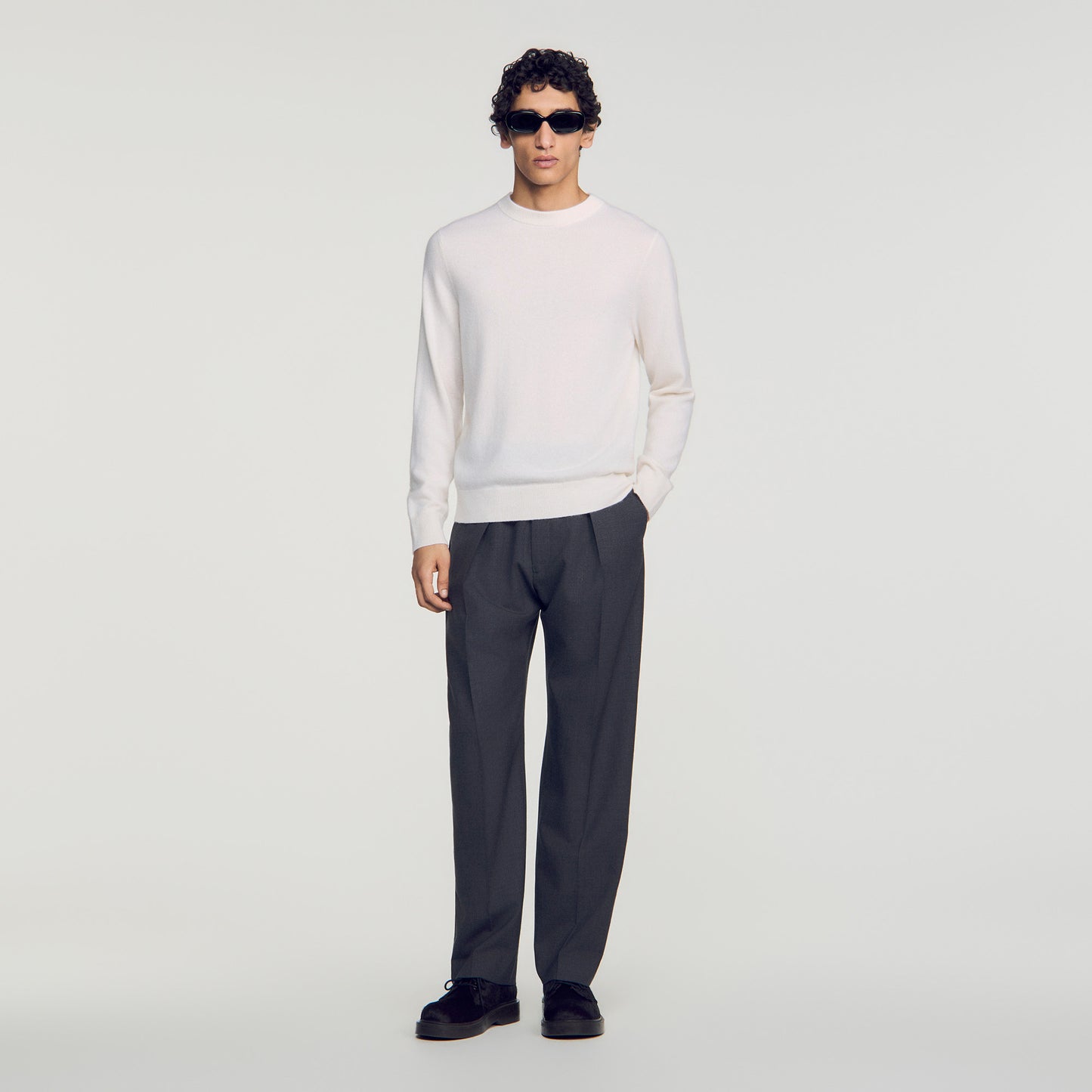 Crewneck Cashmere Cashmere jumper Ecru