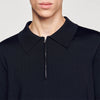 Knitted Polo Shirt With Zip Collar Black