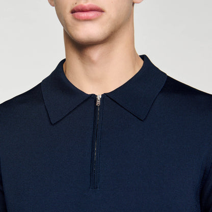 Knitted Polo Shirt Navy Blue