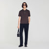 Pablo Zip Zip-up knit polo shirt Chocolate