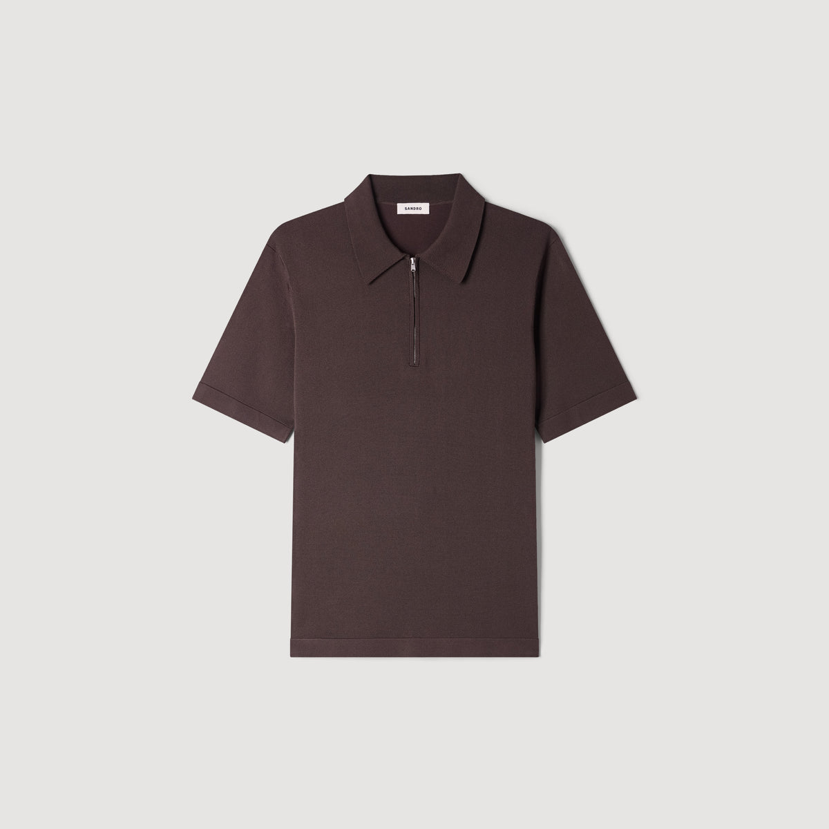 Pablo Zip Zip-up knit polo shirt Chocolate