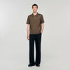 Pablo Zip Knitted Polo Shirt Taupe