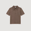 Pablo Zip Knitted Polo Shirt Taupe