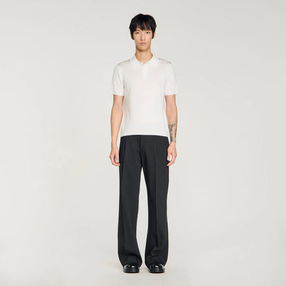 Pablo Short-Sleeve Knitted Polo Shirt White