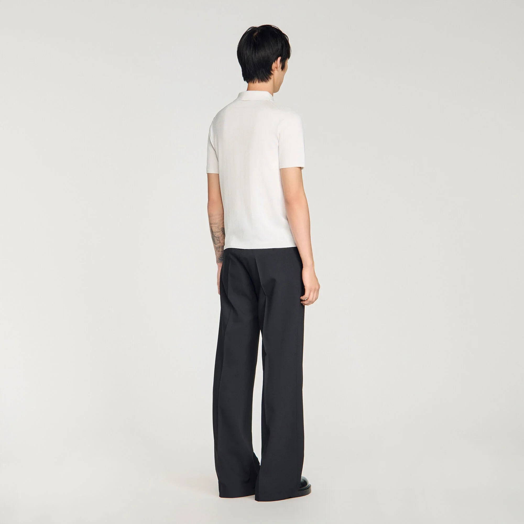 Pablo Short-Sleeve Knitted Polo Shirt White