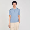 Short-Sleeve Knitted Polo Shirt Chambray