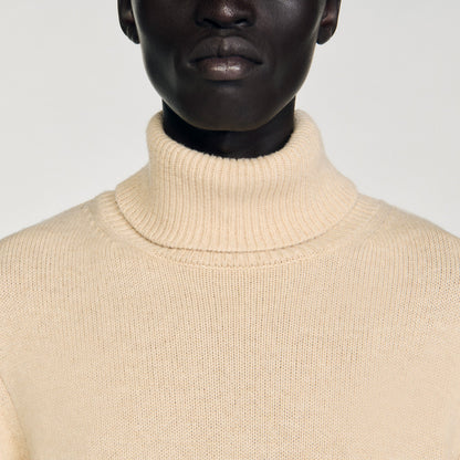 Yak Wool And Cashmere Turtleneck Jumper Beige