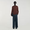 Industrial Wool jumper with high neck Cognac