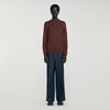 Industrial Wool jumper with high neck Cognac