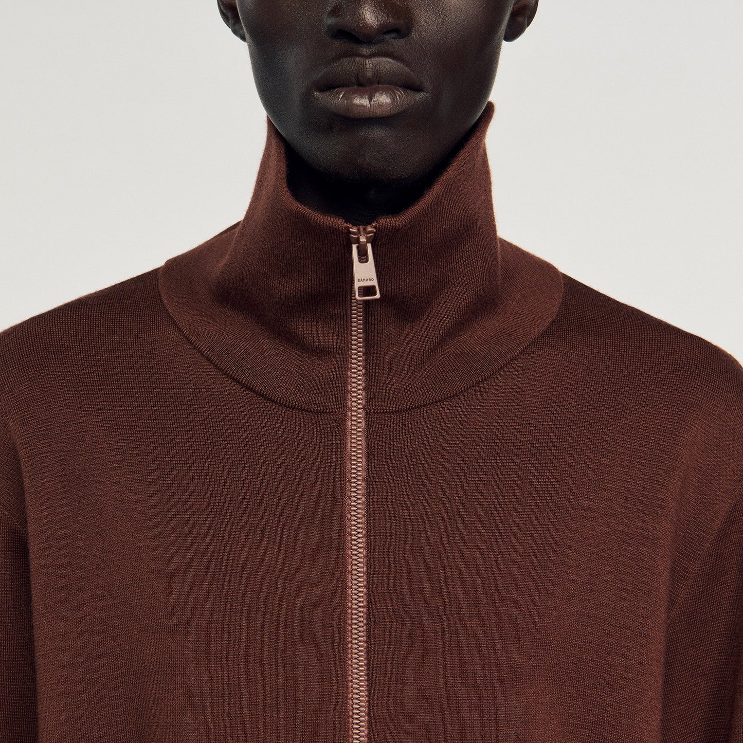 Trucker Cardigan Wool Trucker Jumper Chocolate