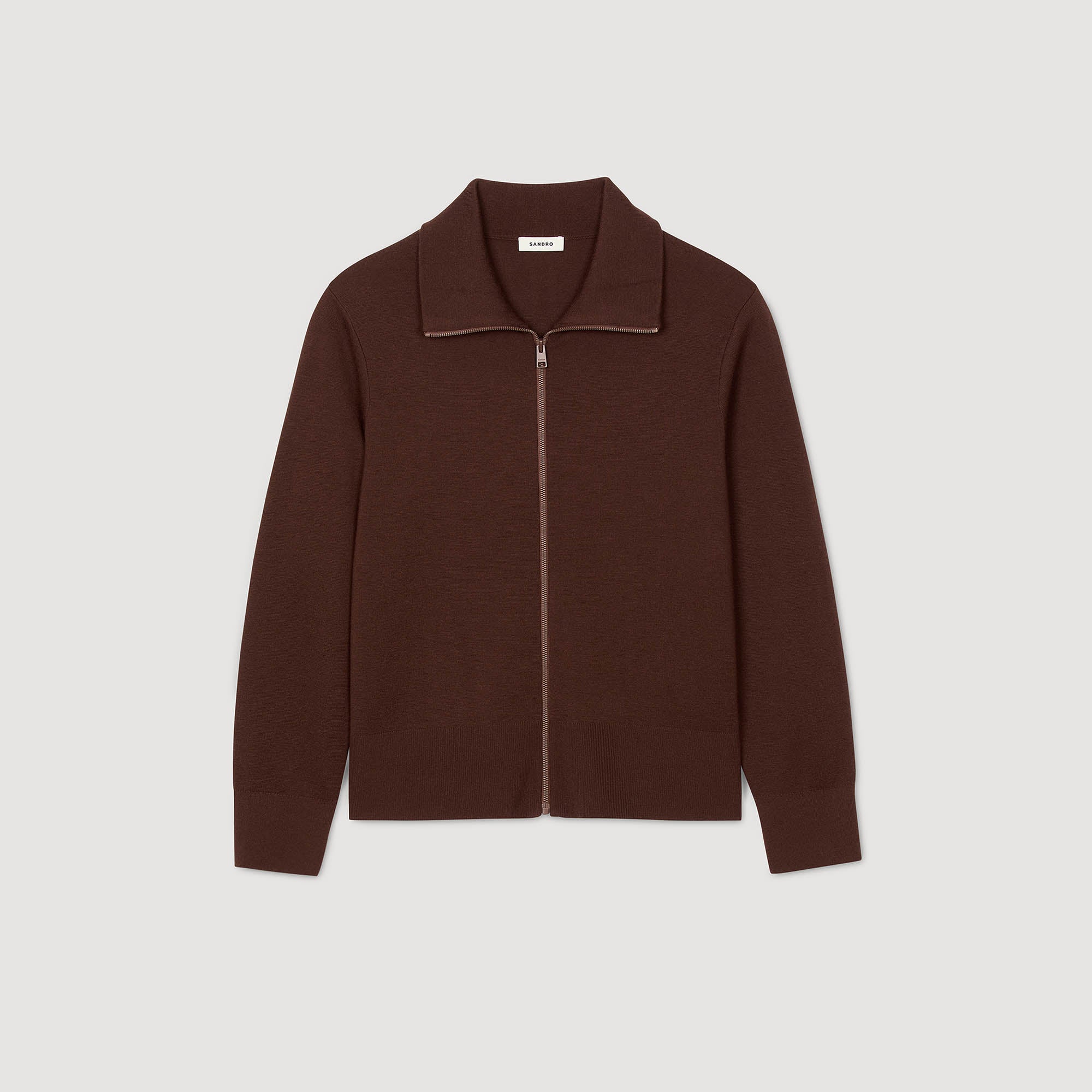 Trucker Cardigan Wool Trucker Jumper Chocolate