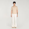Pablo V Short-Sleeved V-Neck Polo Shirt Beige