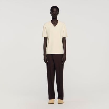 Riccardo Polo Stretch Knit Polo Shirt ECRU