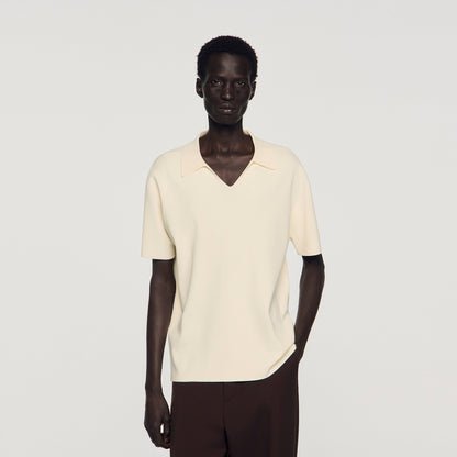 Riccardo Polo Stretch Knit Polo Shirt ECRU