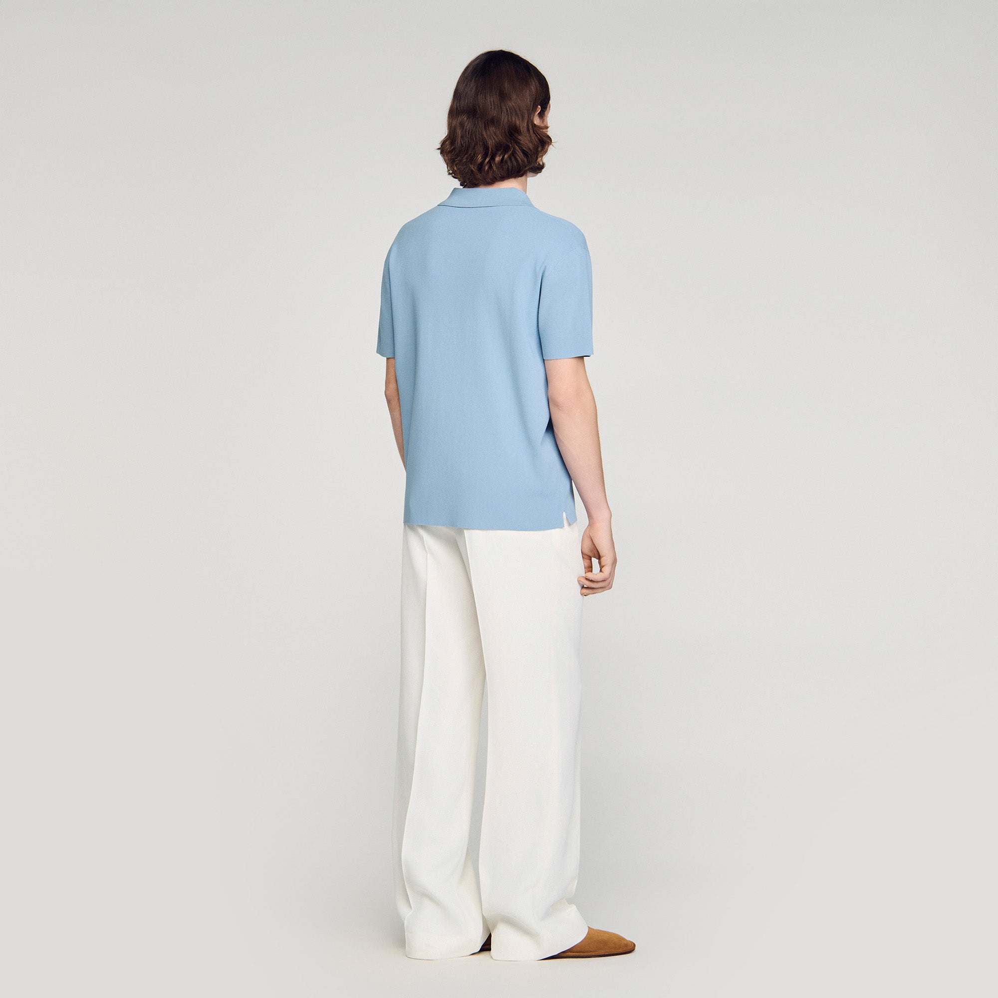 Riccardo Polo Stretch Knit Polo Shirt SKY BLUE