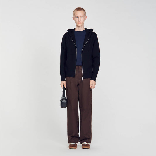 Home Zip Hoodie Oversized Sweatshirt Black